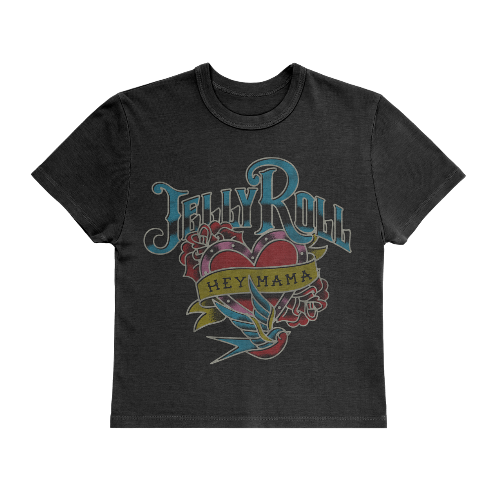 Womens Faded Black Hey Mama T-Shirt