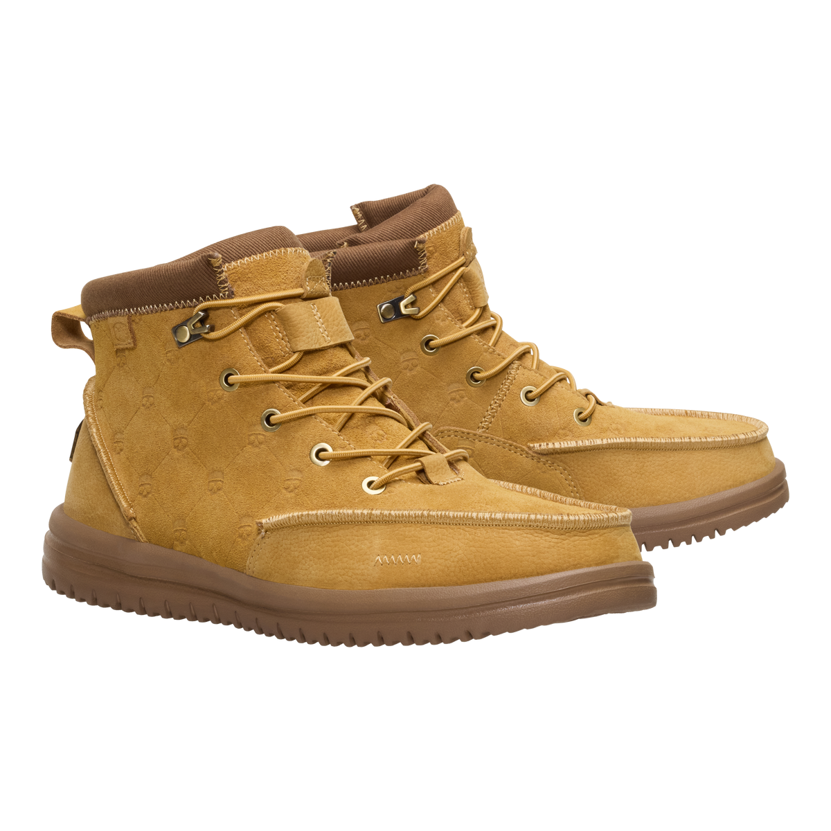 Hey Dude Mens Size 11 Jackson Suede Casual Boot Shoes Chestnut Tan Mid Top EU 44 Hey Dude Jackson suede leather moccasin loafers chestnut NEW 11 main image 4